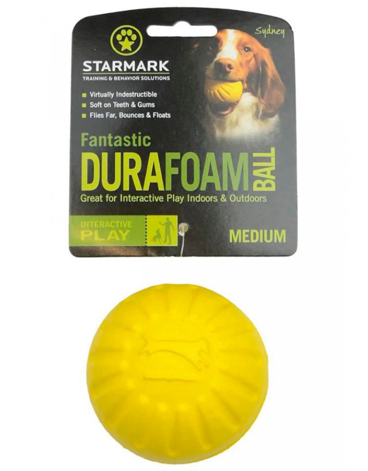 kiwipet-brinquedo-starmark-cao-bola-durafoam-amarela-medio
