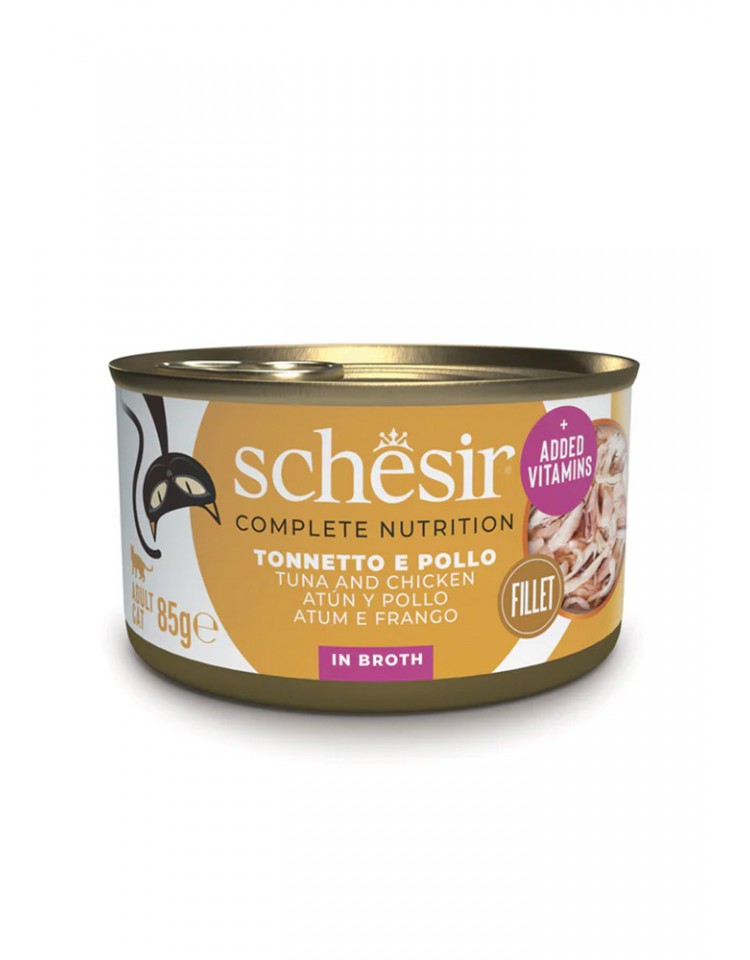 kiwipet-racao-schesir-gato-adulto-humida-85g-agua-cozimento-atum-frango-frente