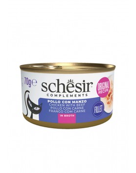 kiwipet-racao-schesir-gato-adulto-humida-70g-caldo-frango-carne-frente