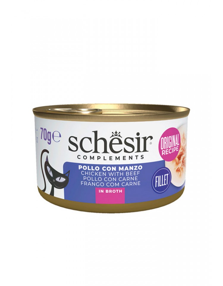 kiwipet-racao-schesir-gato-adulto-humida-70g-caldo-frango-carne-frente