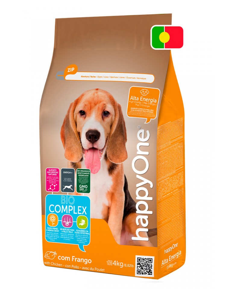 kiwipet-racao-happyone-cao-adulto-4kg-seca-alta-energia-frango-detalhe