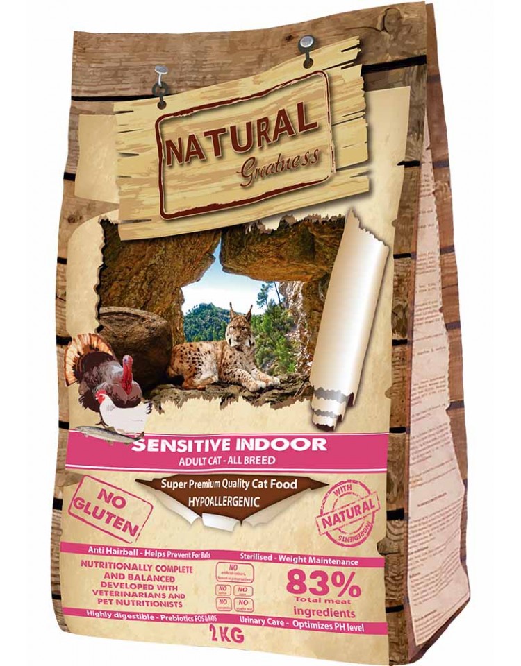 kiwipet-racao-natural-greatness-gato-adulto-2kg-seca-sensitive-indoor-frente