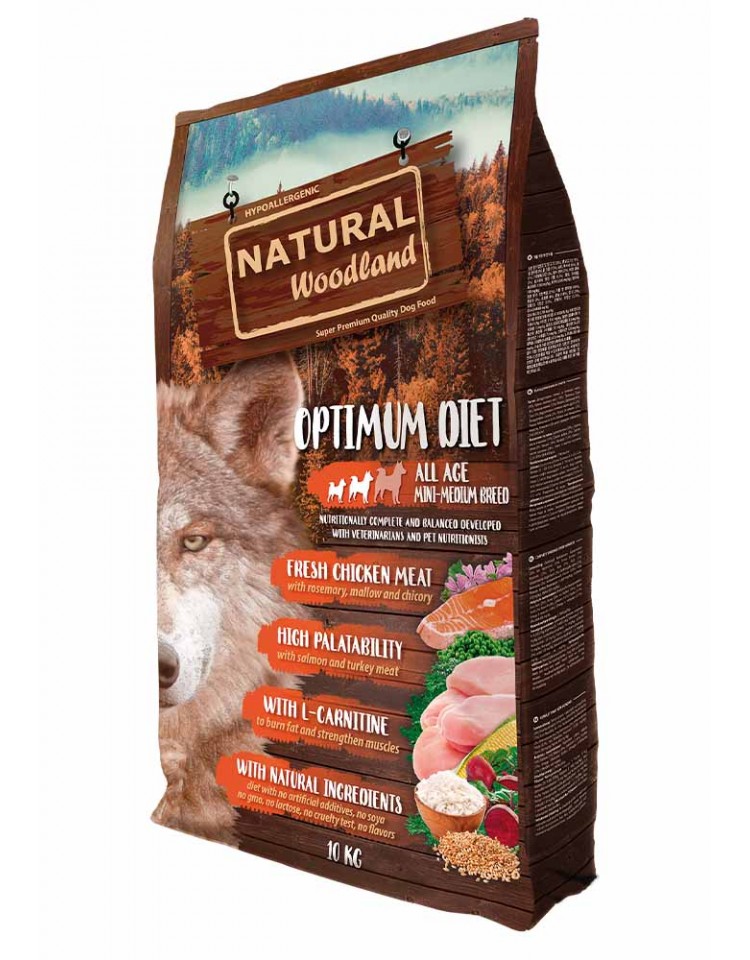 kiwipet-racao-natural-woodland-cao-mini-10kg-seca-optimum-diet-frente