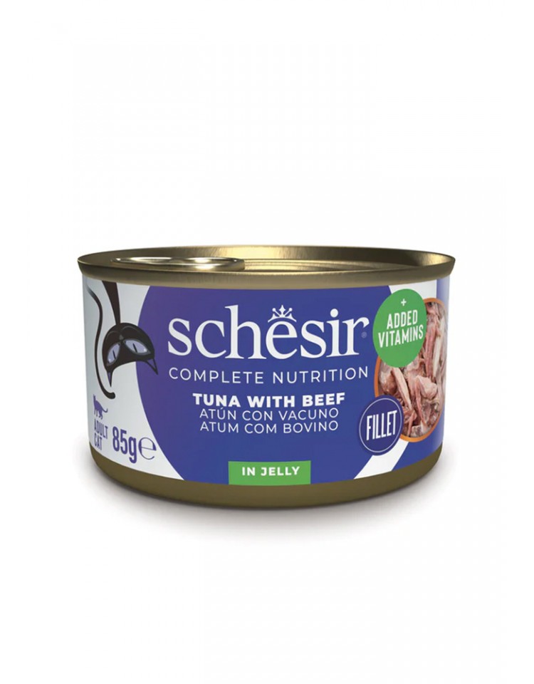 kiwipet-racao-schesir-gato-adulto-humida-85g-filete-gelatina-atum-bovino-frente