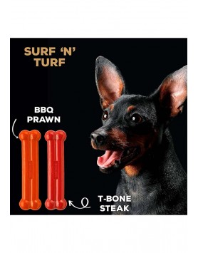 kiwipet-brinquedo-tastybone-cao-pack-bife-barbecue-camarao-detalhe